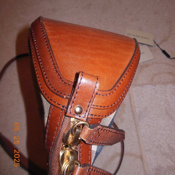 Burberry Orchard Bowling Handbag Bridle House Check pattern tan w/ original tags - Picture 7 of 16